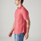 Men's Solid Slim Fit Linen Shirt - Side View