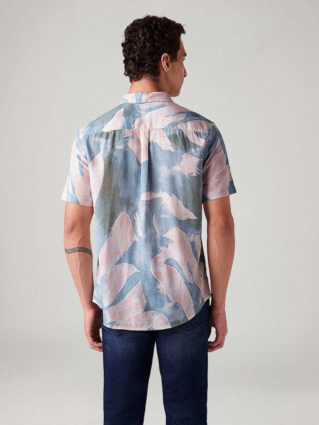 Men's Abstract Slim Fit Shirt - Back View