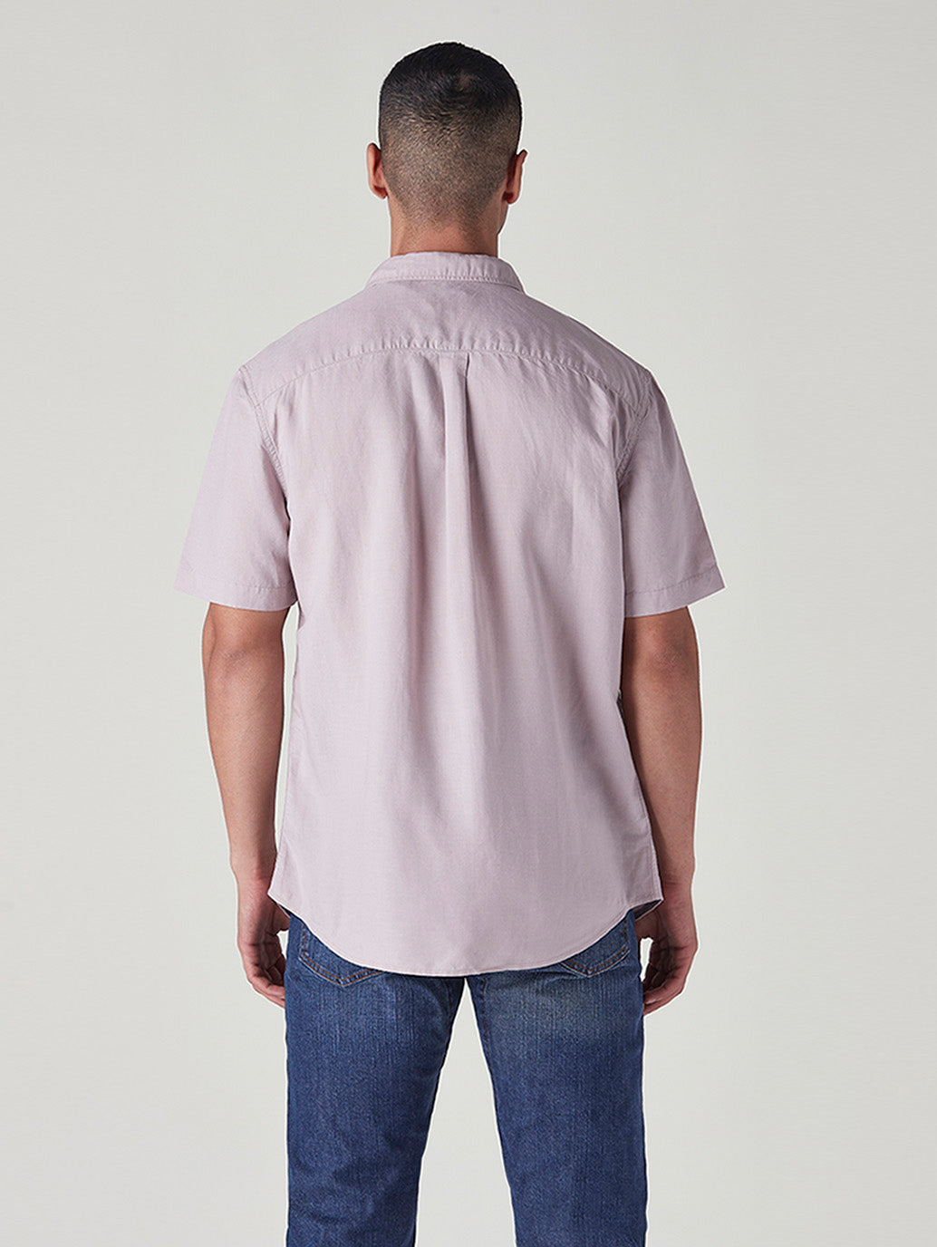 Men's Solid Slim Fit Linen Shirt - Back View
