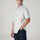 Men's Printed Slim Fit Linen Shirt - Side View