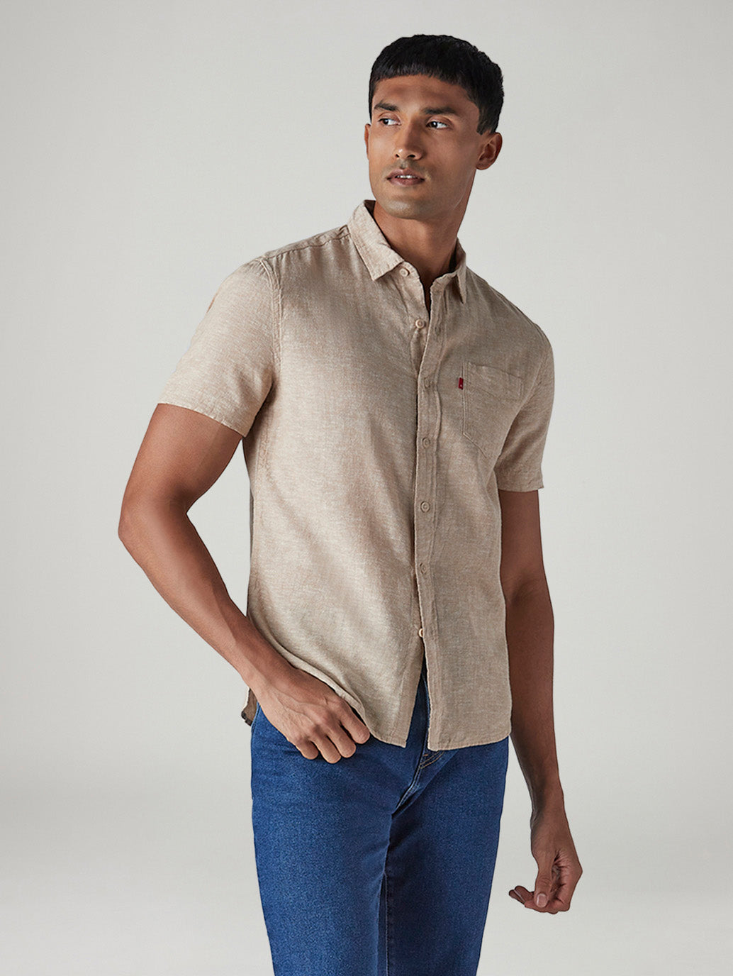 Men's Solid Slim Fit Linen Shirt