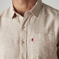 Men's Solid Slim Fit Linen Shirt - Detail View