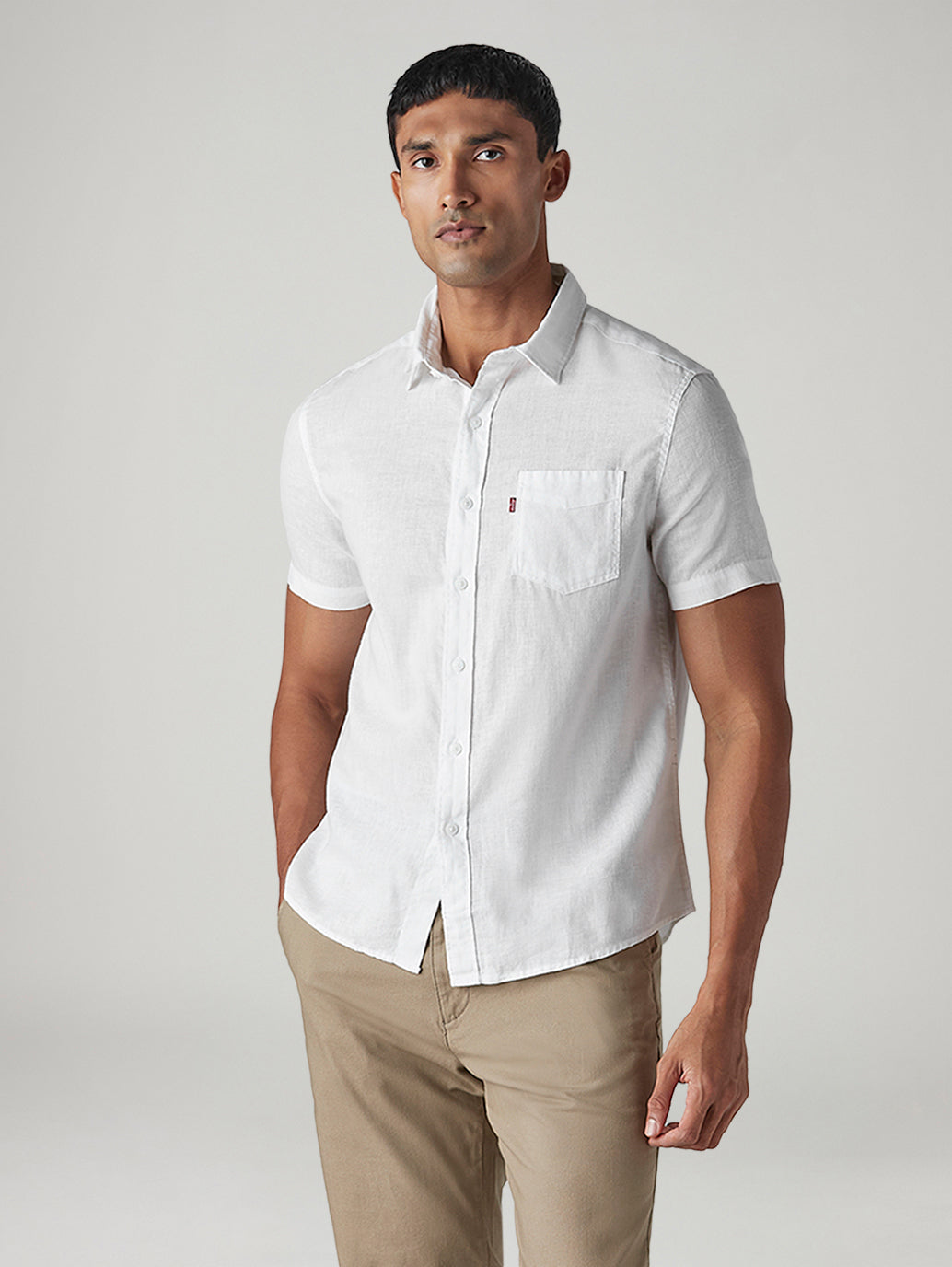 Men's Solid Slim Fit Linen Shirt