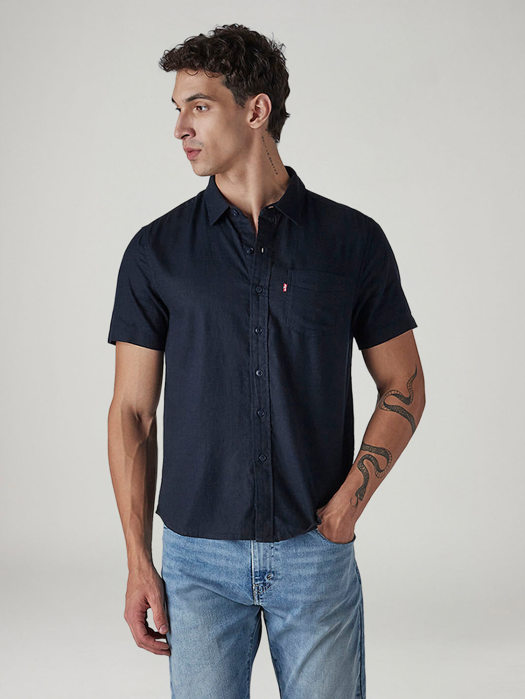 Men's Solid Slim Fit Linen Shirt