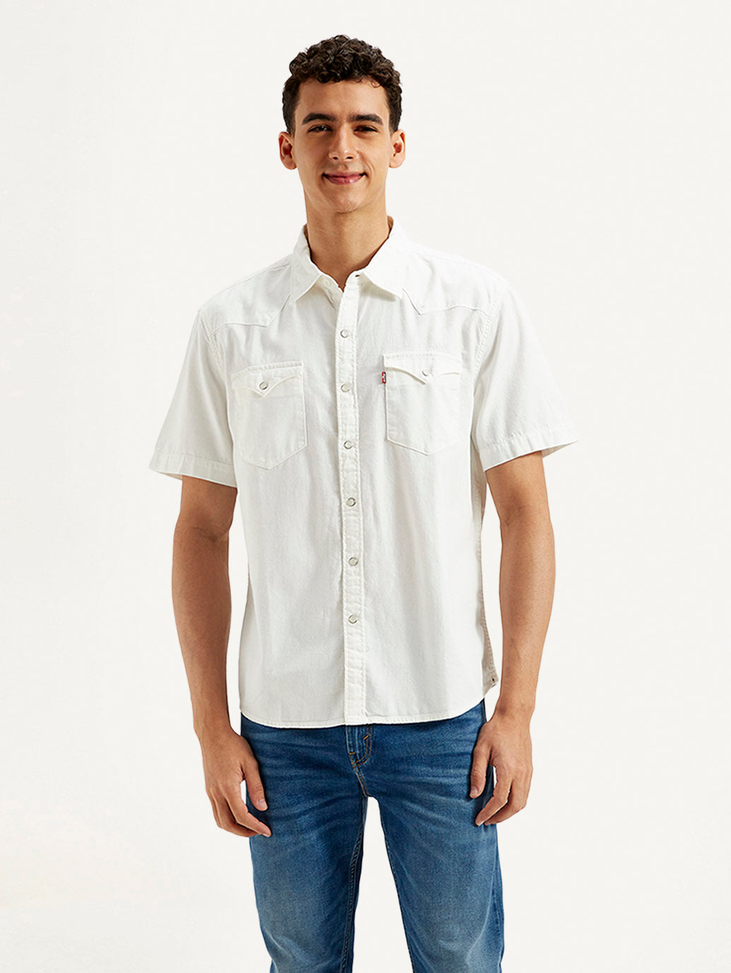 Men's Solid Slim Fit Shirt - Front View