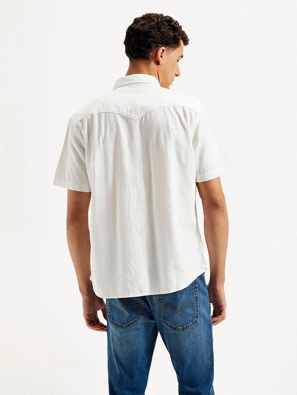 Men's Solid Slim Fit Shirt - Back View