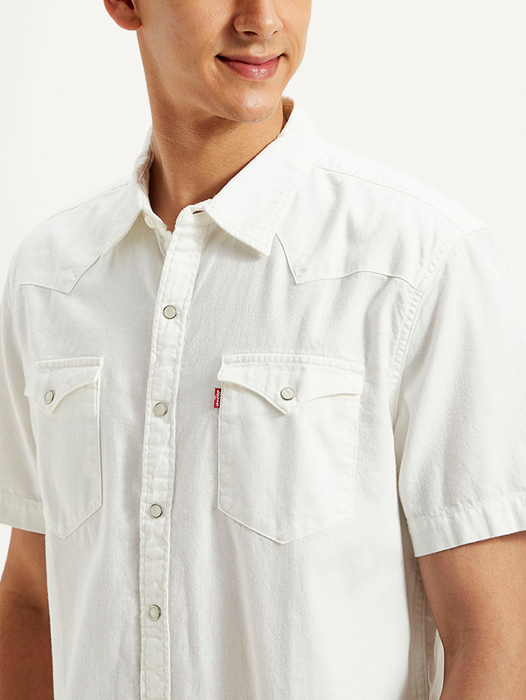 Men's Solid Slim Fit Shirt - Detail View