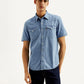 Men's Solid Slim Fit Denim Shirt - Front View