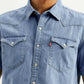 Men's Solid Slim Fit Denim Shirt - 20 View