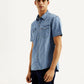 Men's Solid Slim Fit Denim Shirt - Side View