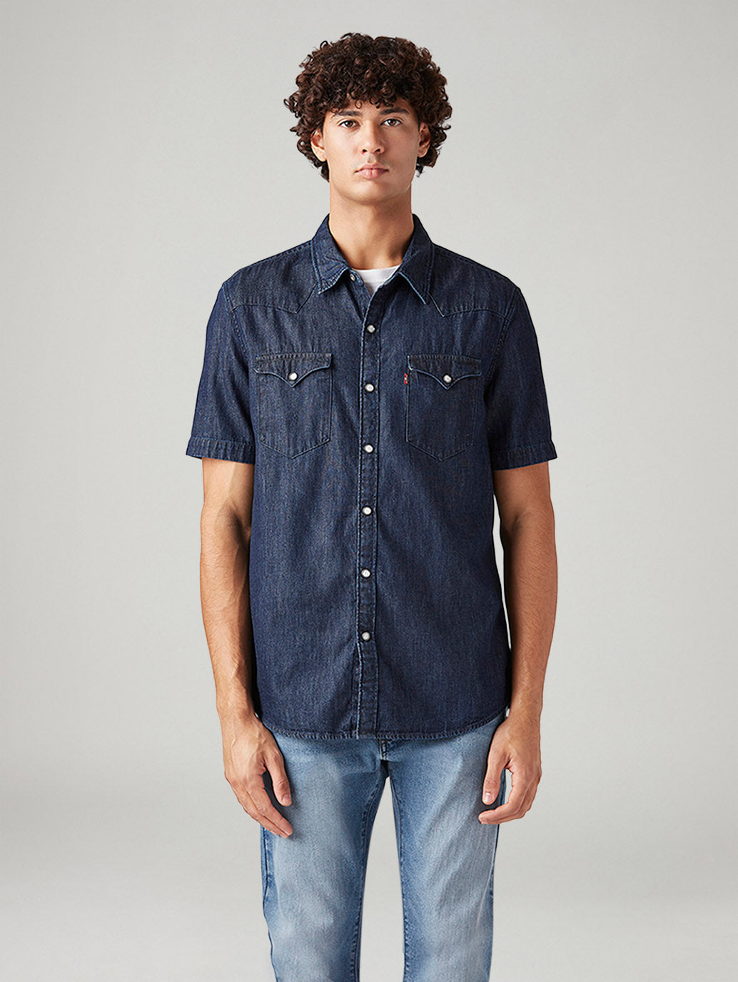 Men's Solid Slim Fit Shirt - Front View