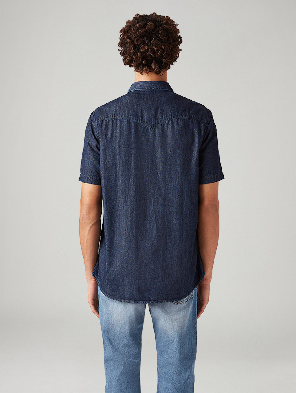 Men's Solid Slim Fit Shirt - Back View