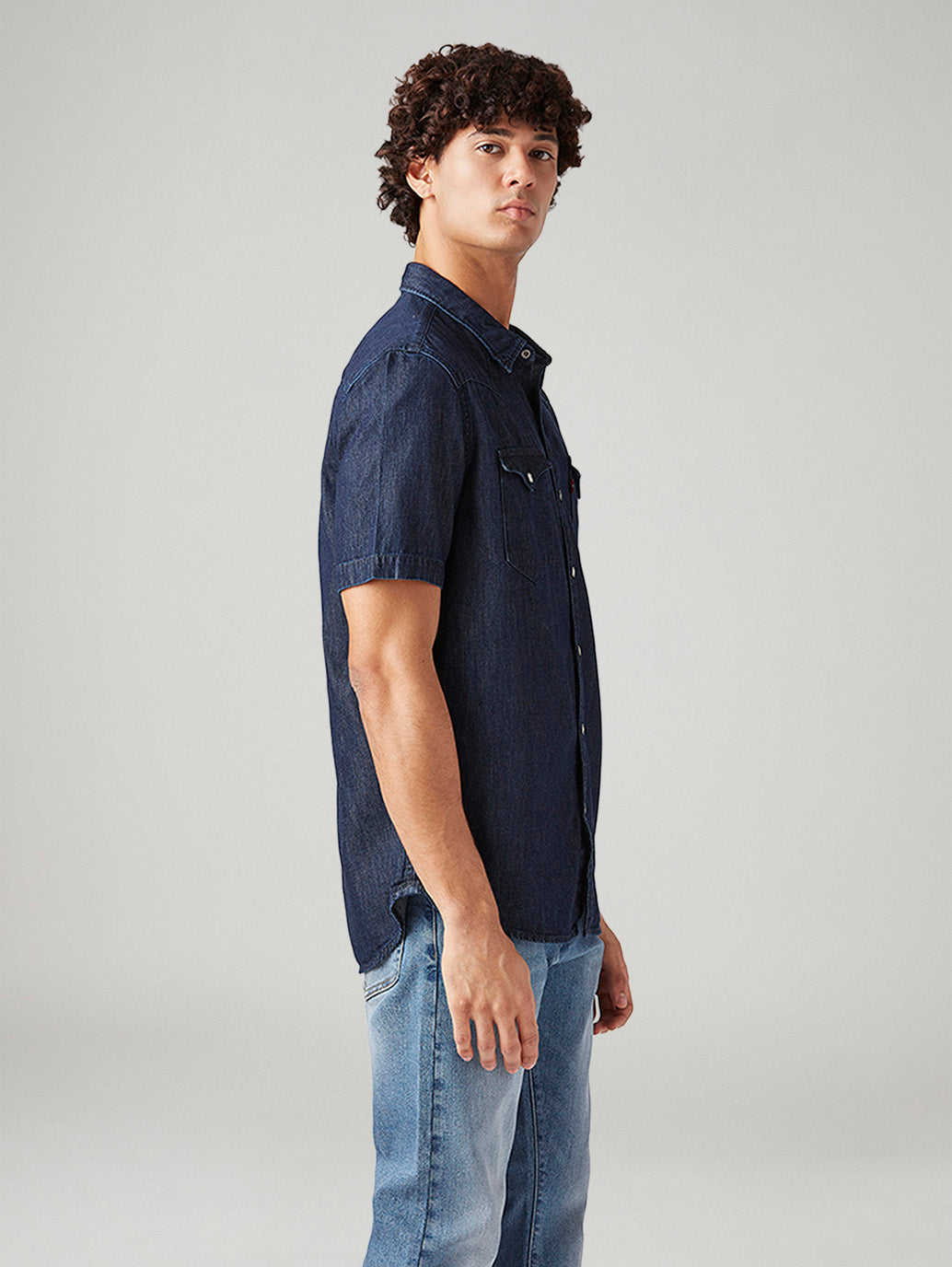 Men's Solid Slim Fit Shirt - Side View