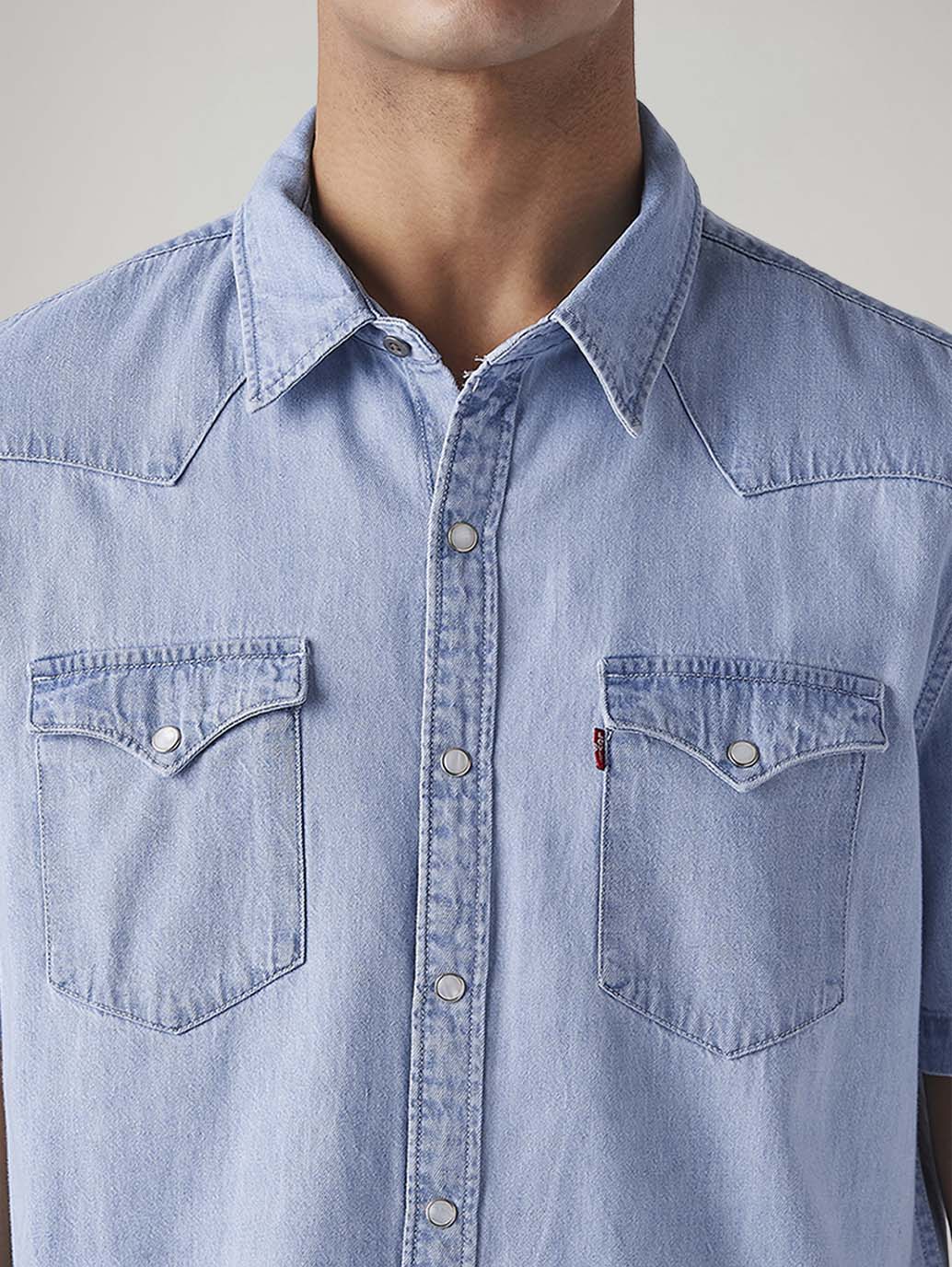 Men's Solid Slim Fit Denim Shirt - 20 View
