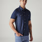 Men's Solid Slim Fit Denim Shirt - Styleshot View
