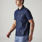 Men's Solid Slim Fit Denim Shirt - Side View