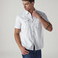 Men's Solid Slim Fit Denim Shirt - 20 View