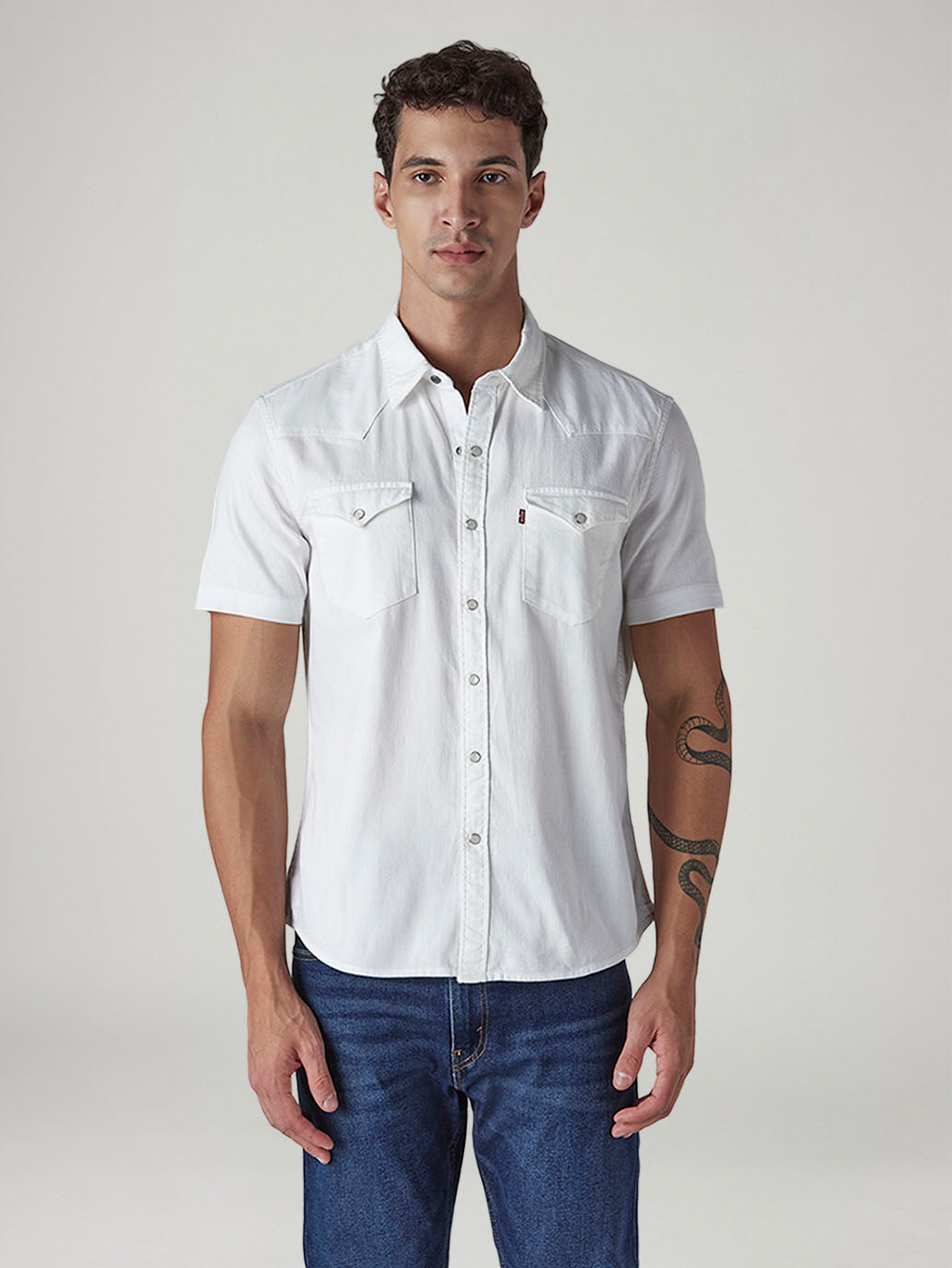 Men's Solid Slim Fit Denim Shirt - 20 View