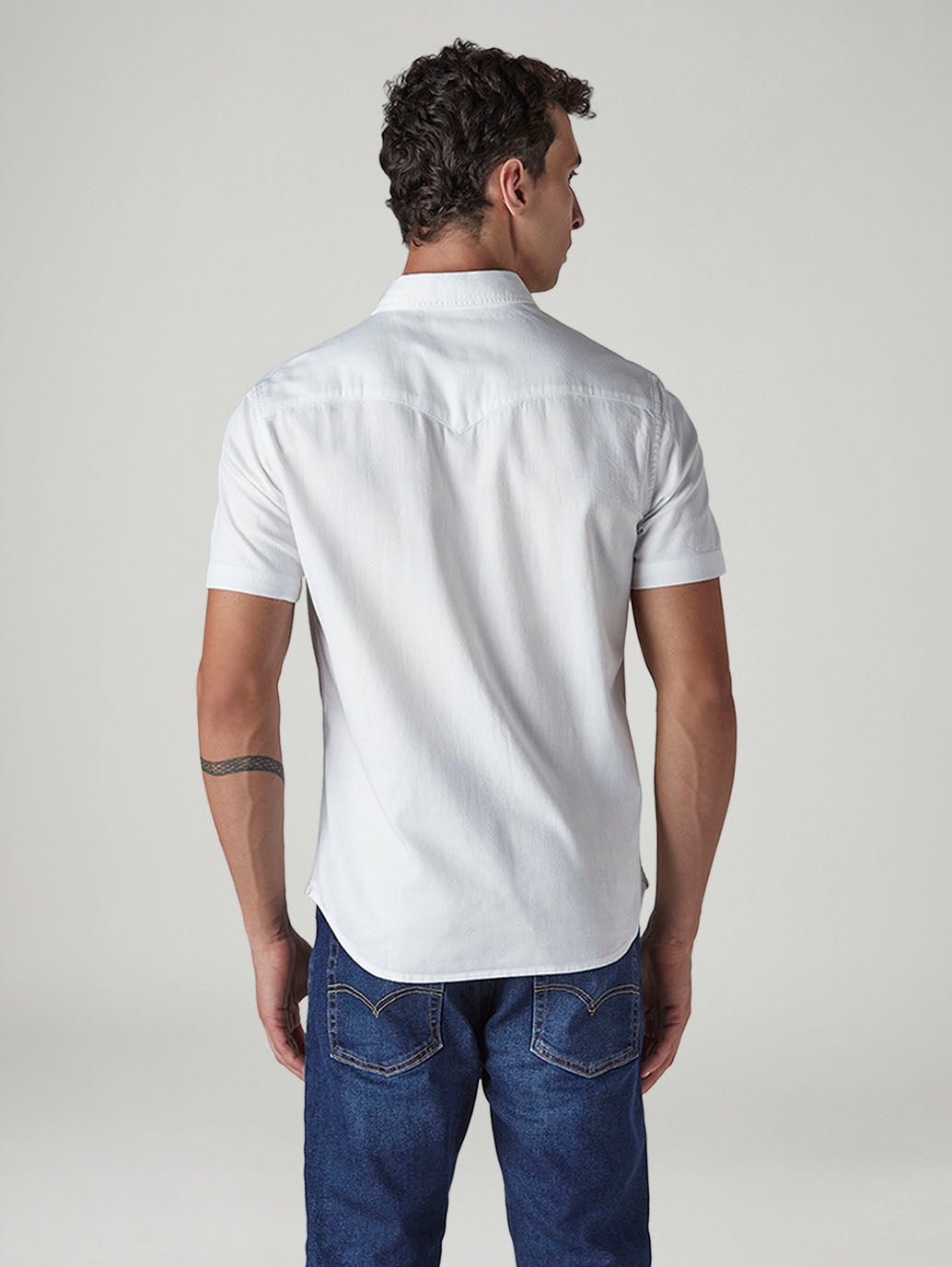 Men's Solid Slim Fit Denim Shirt - 20 View