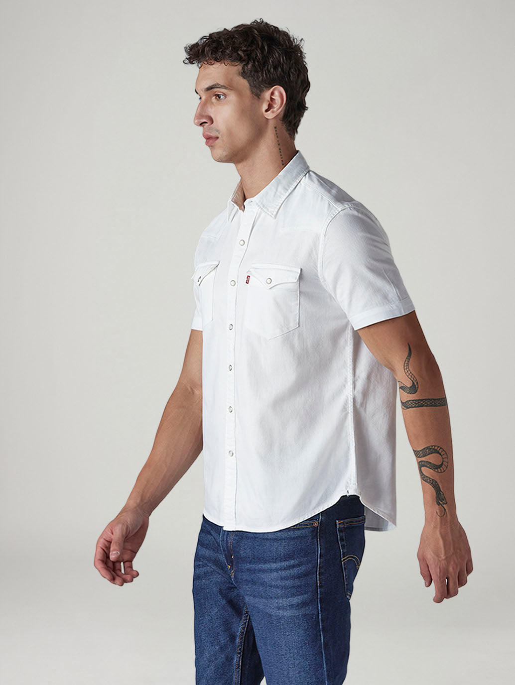 Men's Solid Slim Fit Denim Shirt - 20 View