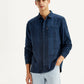 Men's Checkered Dark Blue Slim Fit Shirt - Styleshot View