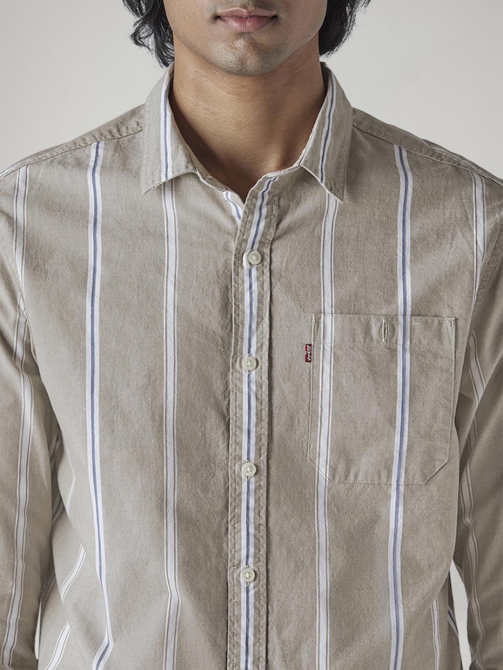 Men's Striped Slim Fit Dobby Shirt - 20 View