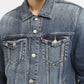 Men's Solid Mid Indigo Spread Collar Jacket