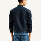 Men's Redloop Solid Navy Spread Collar Trucker Jacket - 7952cb12-0ae4-4471-b957-3f0a2a61758a View