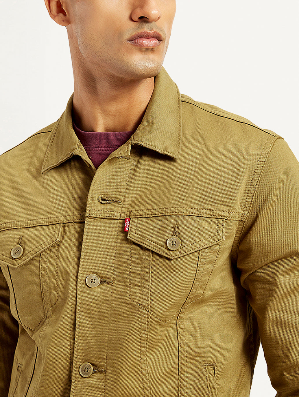 Men's Solid Tan Spread Collar Trucker Jacket – Levis India Store