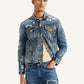 Men's Solid Indigo Spread Collar Denim Jacket