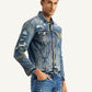 Men's Solid Indigo Spread Collar Denim Jacket