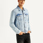 Men's Solid Light Blue Denim Jacket