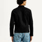 Men's Solid Black Spread Collar Jacket - Back View