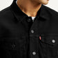 Men's Solid Black Spread Collar Jacket - Detail View