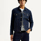 Men's Solid Blue Spread Collar Denim Jacket - Styleshot View