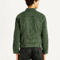 Men's Checkered Green Trucker Jacket - Back View