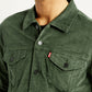 Men's Checkered Green Trucker Jacket - Detail View