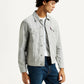 Men's Solid Grey Spread Collar Linen Jacket - Styleshot View