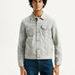 Men's Solid Grey Spread Collar Linen Jacket - Front View