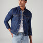 Men's Solid Regular Fit Denim Trucker Jacket - Styleshot View