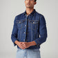 Men's Solid Regular Fit Denim Trucker Jacket - Front View