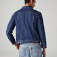 Men's Solid Regular Fit Denim Trucker Jacket - Back View