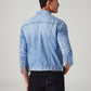Men's Solid Regular Fit Denim Jacket - Back View