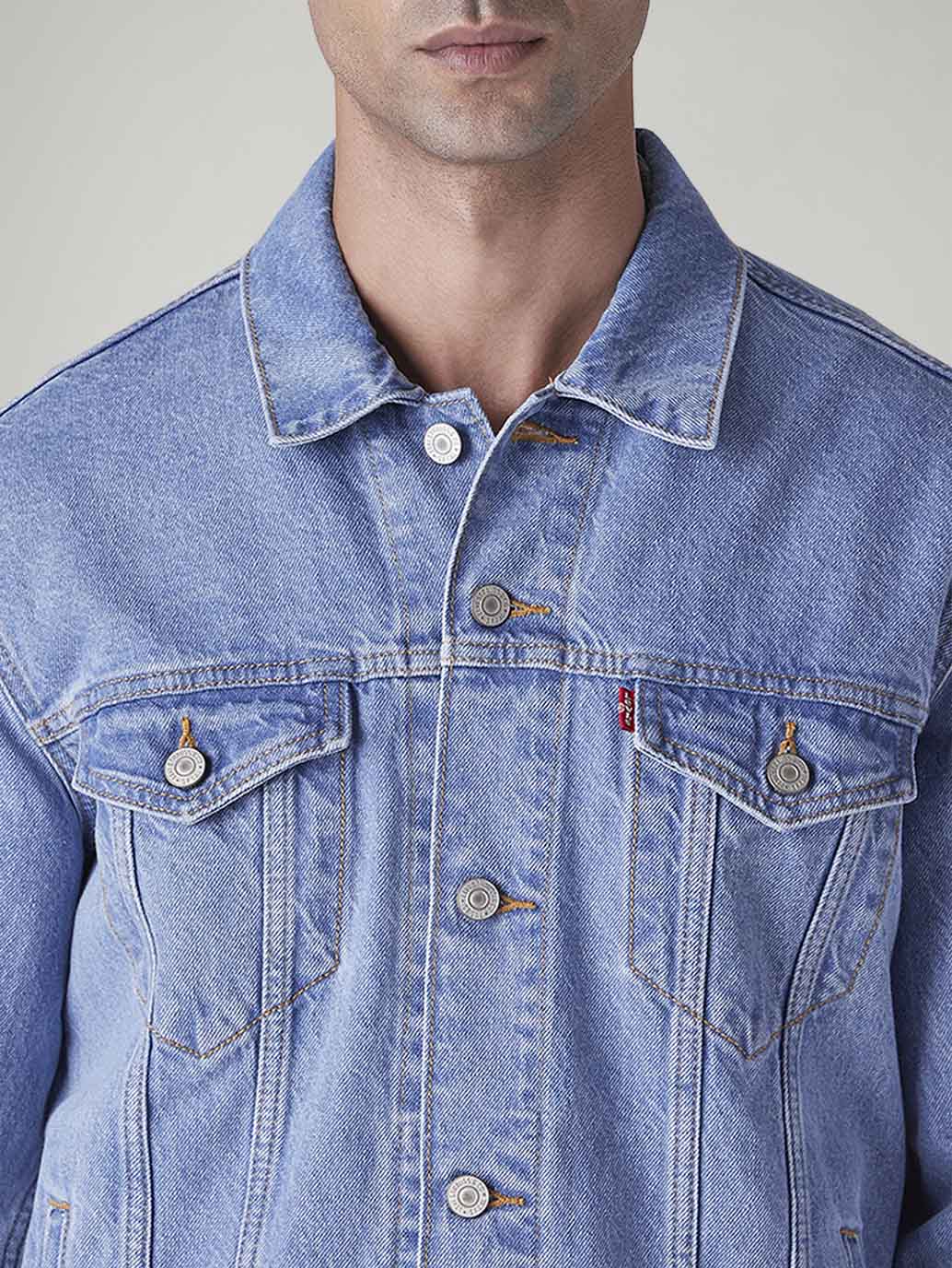 Men's Solid Regular Fit Denim Jacket - 20 View