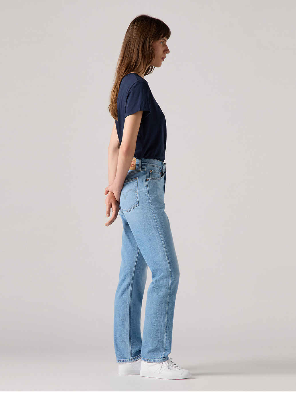 Women's 501 Blue Straight Fit High Rise Jeans - 2658274934002bed8e5206c39b61f578 View