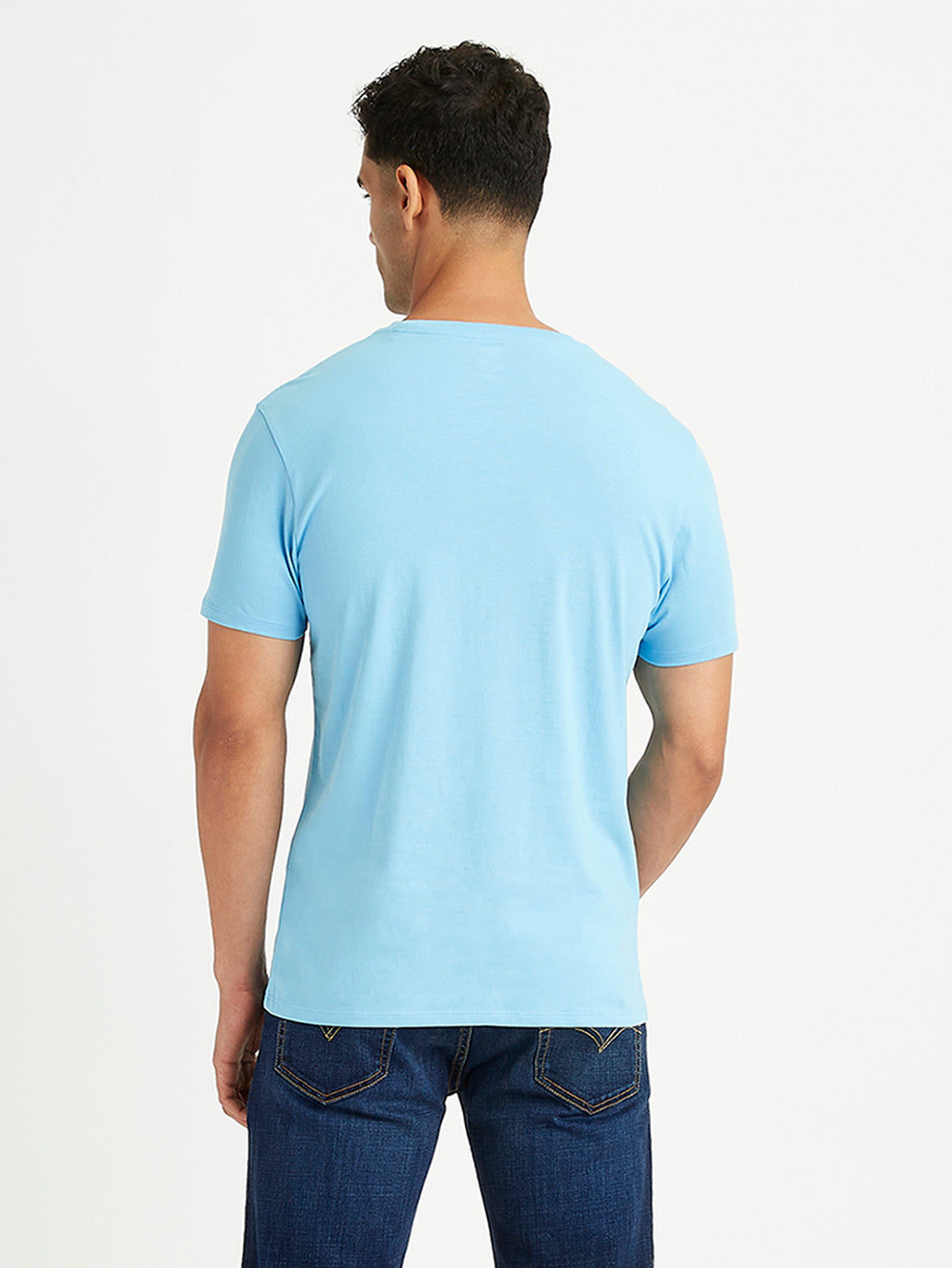 Men's Solid Slim Fit T-Shirt - Back View