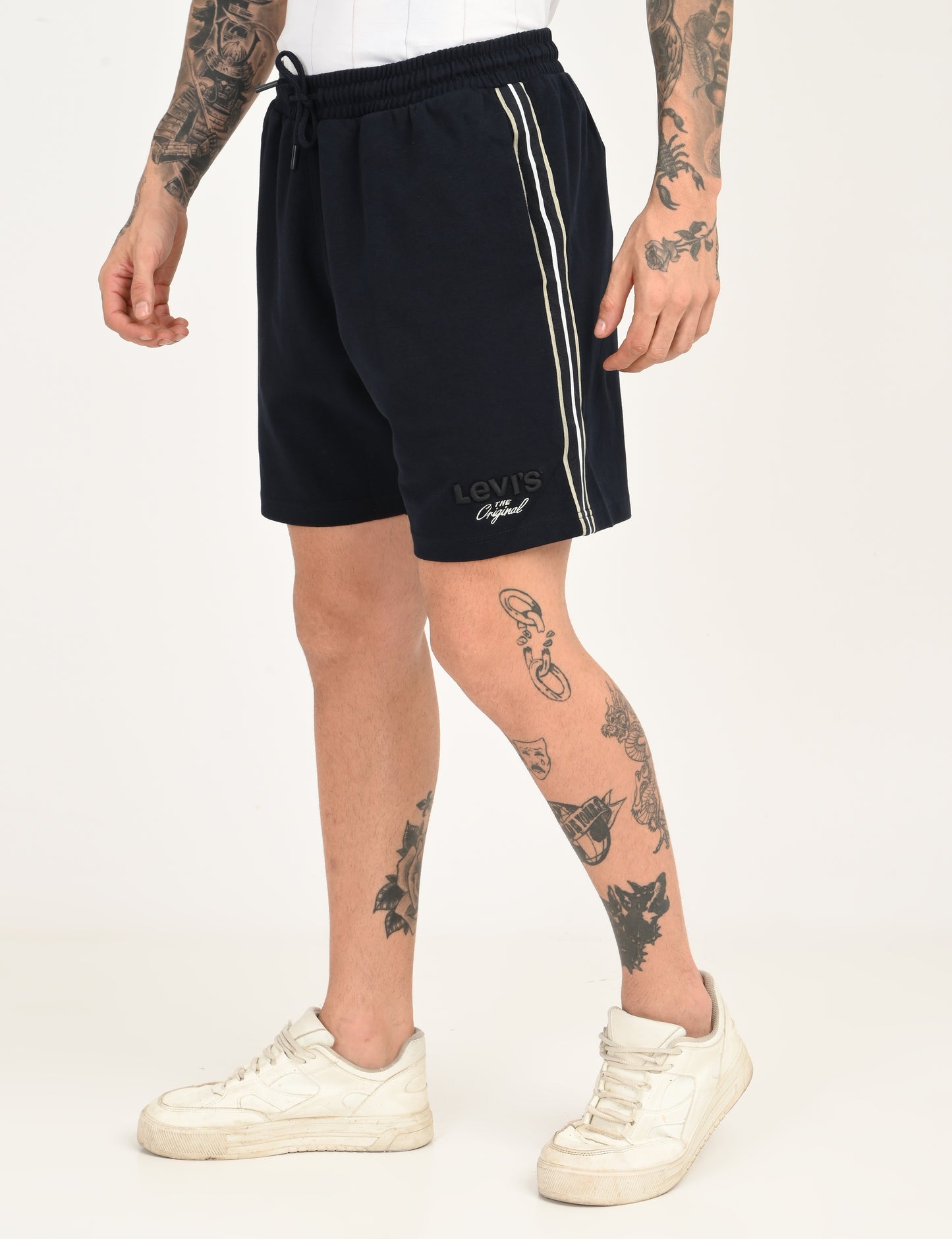 Men's Navy Regular Fit Shorts - 36979a53-e9ab-4ee7-8819-c01a0aea163b View