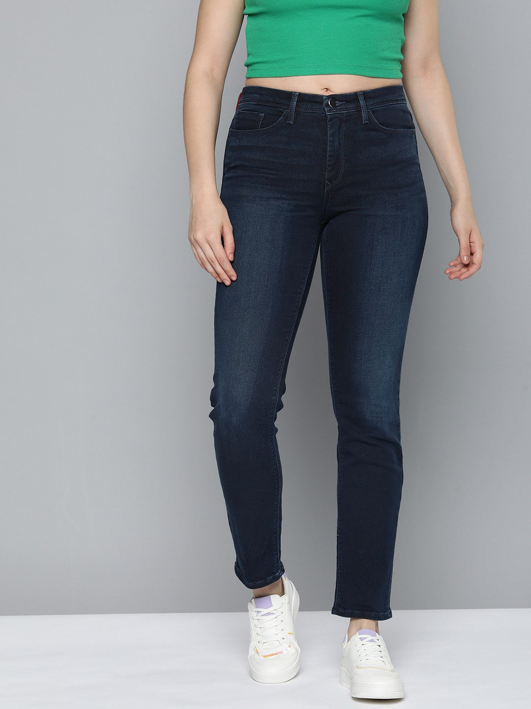 Women's Redloop 312 Blue Straight Fit Mid Rise Jeans
