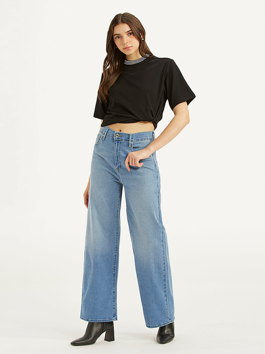 Women's Blue Mile High Wide Leg Fit High Rise Jeans – Levis India