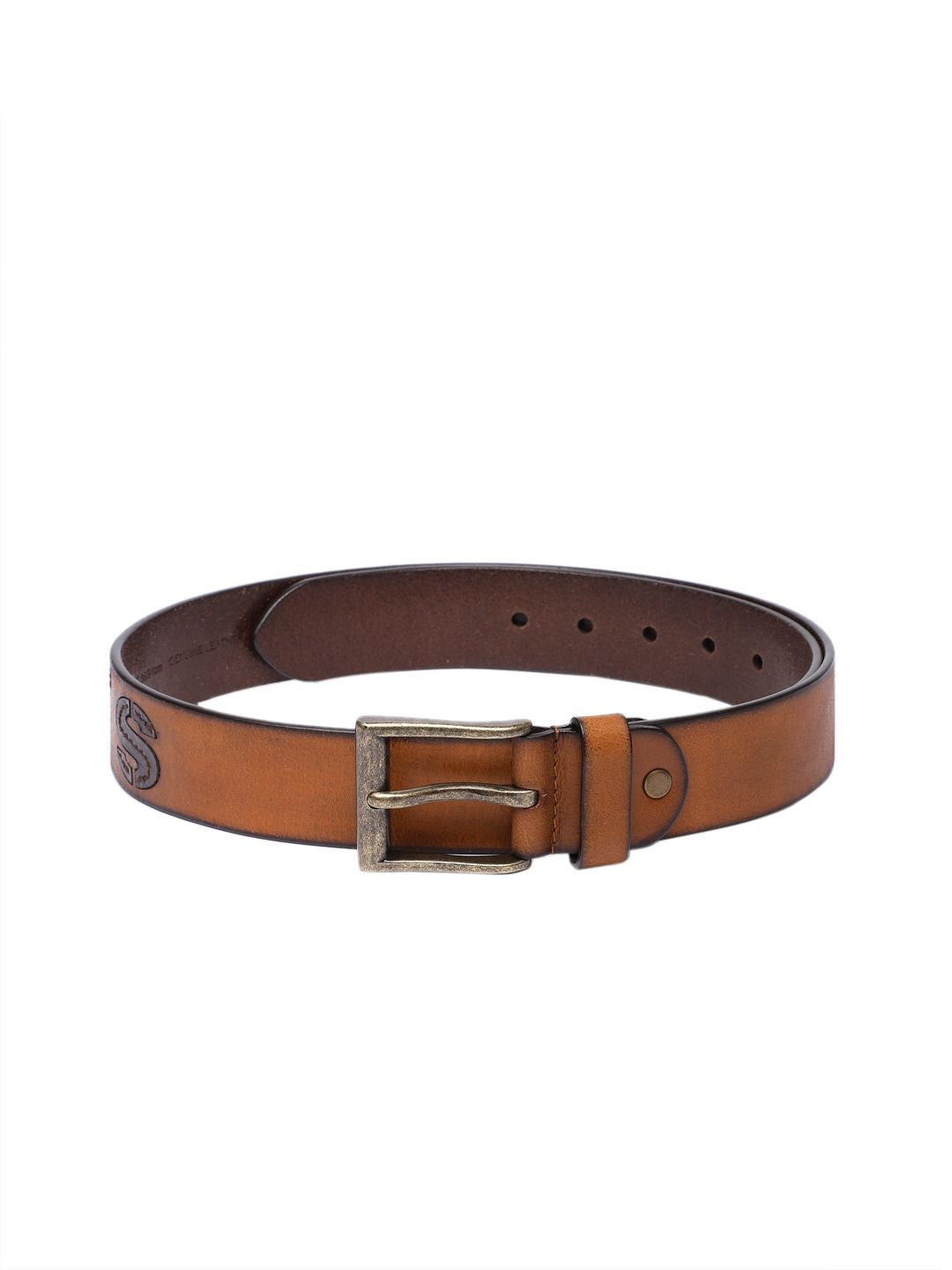 Men's Tan Textured Belt - 2d6024bd-88ed-436b-8a20-408fed21cda71742204264587-Men-Textured-Leather-Belt-8111742204264347-1 View